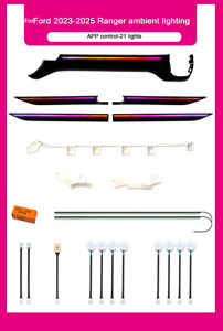 ไฟตกแต่ง<span class=keywords><strong>ภายใน</strong></span>รถยนต์ SJC 64 สี สำหรับ <span class=keywords><strong>Ford</strong></span> Ranger ปี 2023-2025 ชุดไฟ LED ไดนามิก Symphony พร้อมไฟขอบลำโพง <span class=keywords><strong>Everest</strong></span> - Product Image 6