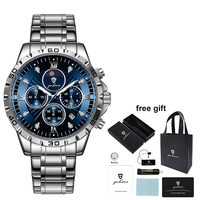 Montres Gohuos 9809 de luxe classiques en acier inoxydable, montres à quartz originales pour hommes, Reloj Montre, étanches, aiguilles lumineuses, montres-bracelets