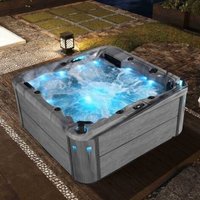 Spa rectangulaire moderne Balboa avec 40 jets, filtre à ozone écologique, autoportant, en acrylique, pour extérieur, hôtel, villa, appartements, LED