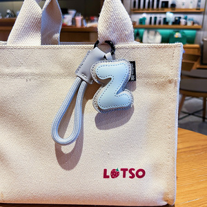 Tự làm da Bảng chữ cái Keychain 26 chữ cái may mắn ban đầu Keyring dễ thương vài ba lô quyến rũ cho cho túi trang trí chìa khóa - Product Image 5