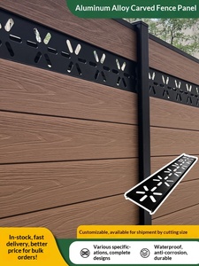 Plaque décorative <span class=keywords><strong>creuse</strong></span> en alliage d'aluminium pour clôture de chantier extérieur, motif <span class=keywords><strong>bois</strong></span>, tailles personnalisables - Product Image 1