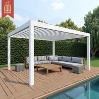 Pergola Bioclimatique Extérieure en Aluminium avec Stores Zip Étanches, Protection Solaire pour Jardin, Patio, Cour Arrière, OEM 3x3 3x4 4x4 6x4M