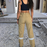 Pantalon de construction coupe ample haute visibilité pour femmes sécurité personnalisée multi-poches vente en gros pantalon de travail de mécanicien taille moyenne