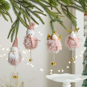 กระดิ่งตกแต่งต้นคริสต์มาสน่ารักกันน้ำคุณภาพสูงทำมือตุ๊กตาหิมะสีชมพูตุ๊กตามนุษย์หิมะ - Product Image 1