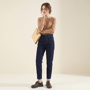 <span class=keywords><strong>Jeans</strong></span> Classici Vintage a Vita Alta e Gamba Affusolata per Donna, 100% Cotone Denim, Modello Crop Wedgie con Effetto Push-Up, <span class=keywords><strong>Jeans</strong></span> <span class=keywords><strong>Mom</strong></span> - Product Image 1