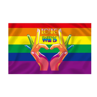 Bandera de Arcoíris con Impresión Digital Personalizada de Poliéster, Resistente al Agua y a los Rayos UV, para Decoración de Desfiles del Mes del Orgullo LGBTQ