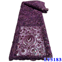 NI.AI nouveau Design luxe broderie fleur séquence Net dentelle Design africain brodé paillettes tissu pour robe de soirée de mariage