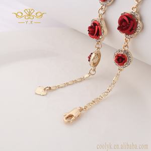 Pulsera de la <span class=keywords><strong>Amistad</strong></span> Love Tennis para mujer, brazalete ajustable 3D de color rosa roja, oro de 14 quilates, 14k, promoción de regalo del Día de San Valentín - Product Image 5