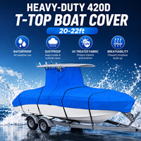 Housse de bateau Bestway T-Top 420D Oxford Polyester imperméable résistante aux UV pour bateau de pêche à console centrale 20'24''