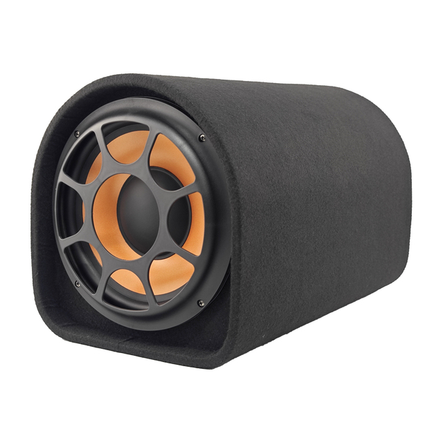 Factory 10-Inch Active Car Subwoofers with Bass Tube 70W Peak Car Sound Speakers Enclosure Car Active Subwoofer Box