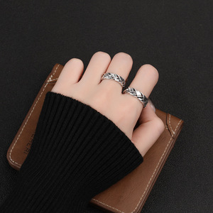 <span class=keywords><strong>Anillo</strong></span> Tejido a Mano Vintage, <span class=keywords><strong>Plata</strong></span> de Ley S925, <span class=keywords><strong>Anillo</strong></span> Abierto para Hombre y <span class=keywords><strong>Mujer</strong></span>, Regalos de Joyería para Parejas - Product Image 2