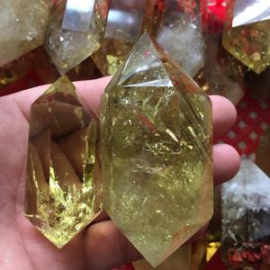 Großhandel Heil kristall Turm doppelt termini erten Punkt Quarz Citrin Punkte Zauberstab für die Dekoration - Product Image 3