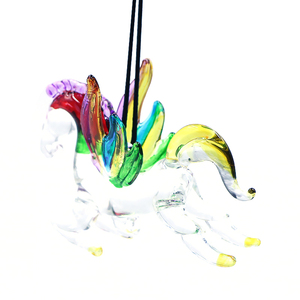 도매 미니어처 새로운 스타일 무라노 교수형 유리 그림 동물 말 공예 벽 예술 장식 - Product Image 6
