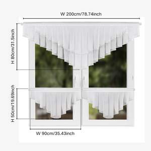 French style decorative soft semi transparent window screen, 3 pieces, 200 * 80cm, used <b>for</b> <b>living</b> <b>room</b>, bedroom, dining <b>room</b> - Product Image 3