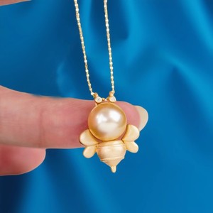 31278DIY Female Fashion Pendant with 9-11mm Round Beads S925 Silver Pearl Accessories Empty Support <b>Bee</b> Style for Stylish Women - Product Image 1
