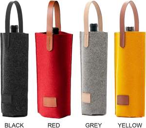 Sac de rangement en feutre pour <span class=keywords><strong>bouteille</strong></span> de vin unique de haute qualité Logo personnalisé couleur unie isolée étanche pour l'emballage de <span class=keywords><strong>bouteille</strong></span> de vin - Product Image 4