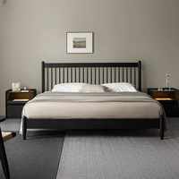 Cadre de lit king-size en chêne massif, style minimaliste moderne, mobilier de luxe pour chambre principale, lits doubles 180x200, personnalisable OEM