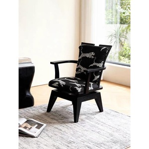 French Style Single Sofa <b>Chair</b> White Tiger Print Swivel Casual Home <b>Chair</b> Living Room Bedroom Office Use - Product Image 1