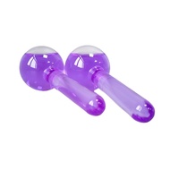 Rouleau de massage froid DIY pour le visage et les yeux, globes de glace pour le soin de la peau, couleur violette