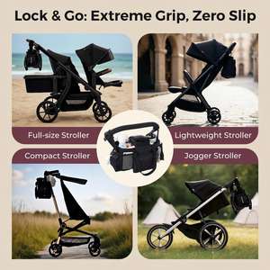 Organizador <span class=keywords><strong>Doble</strong></span> Extra Grande para Cochecito Max |   Resistente al Agua |   Bolsa para Chupetes y Mordedores de Grado Alimenticio |   Portavasos Aislado para 2 Bebidas | - Product Image 5