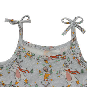 Fantaisie été doux bambou coton bébé filles jupes petite fille princesse jarretelles robes avec nœud à l'avant pour les enfants - Product Image 3