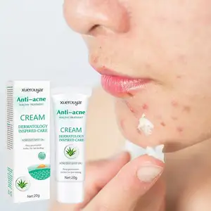 Soins de la peau Réparer les boutons du visage Acné Peau lisse Rétrécir les pores Hydratant doux Anti acné Blanchiment Crème contre l'acné à l'aloe vera