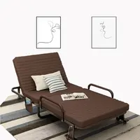 Rolo de cama dobrável convidado moldura de metal com colchão confortável rei tamanho único móveis design cama