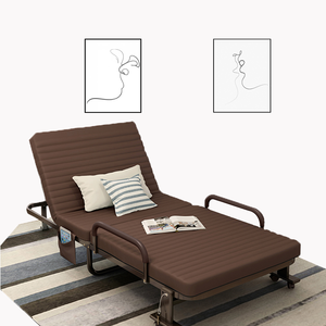 Lit d'or pliable à roulettes, cadre métallique avec matelas confortable, meuble de design king, taille unique - Product Image 1