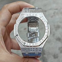 Boîtier et bracelet de remplacement Xinying Premium en acier inoxydable 316L multicolore 44 mm avec incrustation de pierres étoilées pour G-Shock GA2100 Moissanite
