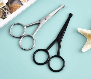 Màu Đen Nhà Máy <span class=keywords><strong>Made</strong></span> 3.5 Inch Mini Mũi Kéo Cong Moustache Kéo Mũi Tóc Kéo Nhíp - Product Image 1