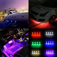 Vente en gros usine : Pack de 4 éclairages RGB multicolores contrôlés pour les cavités des roues, pour véhicules tout-terrain 4x4 et bateaux marins