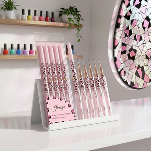 Pinceaux à liner en nylon/kolinsky personnalisés de plusieurs tailles, <span class=keywords><strong>extra</strong></span> fins, à imprimé léopard rose, pour le nail art - Product Image 3