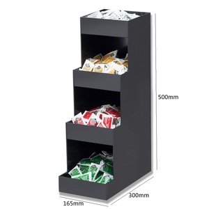 Venta al por mayor de acrílico transparente a prueba de polvo grande personalizado para negro/Color personalizado Ketchup azúcar té bolsa contenedores caja organizador de almacenamiento - Product Image 1