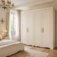 Armoire de style provincial français de luxe, armoire classique européenne en bois sculpté, placard de rangement autoportant pour chambre à coucher
