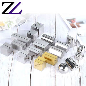 Soporte de metal dorado para buffet de <span class=keywords><strong>Catering</strong></span>, accesorios para restaurante, boda, mesa de boda, tarjeta de número, soporte para etiqueta de buffet - Product Image 3