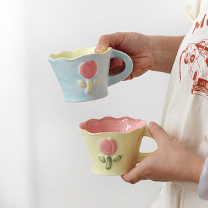 Handmade Ceramic Flower <b>Mug</b> <b>Cute</b> 200ml Cappuccino Cups Small Coffee <b>Mugs</b> for Espresso - Product Image 4