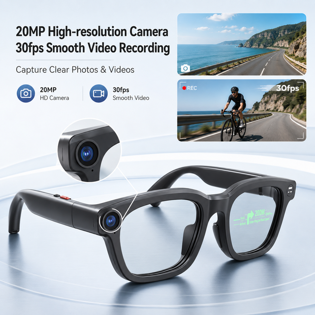 AR Glasses with 2K HUD Smart AI Dual Camera Wireless for Real-Time Translation & IP44 Waterproof
