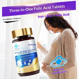 Píldoras de Hierro, Vitamina B12 y Ácido Fólico OEM, 30 Unidades, Tapa Azul, Salud y Nutrición para Mujeres Adultas y Embarazadas, Mejora la Densidad Ósea - Product Image 3