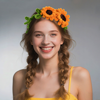 YouLaPan Bandeau de cheveux à la mode en forme de tournesol, tissé à la main, adapté aux spectacles de danse féminins, accessoires de cheveux pour fête, YXA361