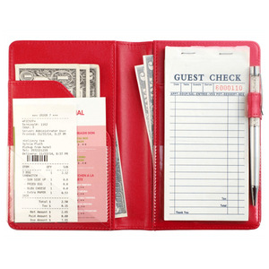 <strong>Server</strong> <strong>Books</strong> for Waitress Premium Pu Leather 5 x 8 Inch <strong>Servers</strong> <strong>Book</strong> with Zipper Pocket Waitress <strong>Book</strong> Check Presenters - Product Image 2