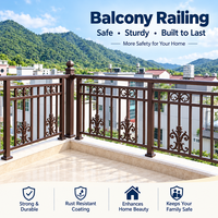Pagar Balkon Aluminium Alloy Heavy Duty Ramah Lingkungan Berlapis Bubuk, Aman untuk Anak, Pengaman Teras Luar Ruangan, Hunian