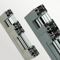 Fenêtre coulissante en aluminium à rupture de pont thermique PA66, double vitrage trempé, résistante au vent, pour bâtiments côtiers