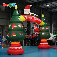 Décorations gonflables pour festivals en plein air, arche gonflable LED de Noël pour événements