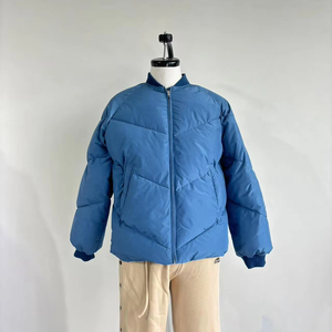 Phụ Nữ Của Màu Xanh <span class=keywords><strong>2025</strong></span> Mới Đến Đứng Cổ Áo Nóc Bông Áo Khoác Mùa Đông Bông Áo Khoác Với Cách Nhiệt - Product Image 1