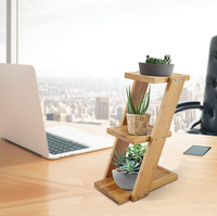 Support de rangement en bambou de style européen pour micro-ondes, étagère à fleurs, technique de polissage, support sur pied à trois niveaux, vente en gros