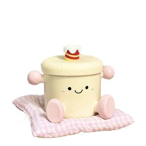 Mug en céramique Dragon Pavilion avec couvercle 301-400ml, réutilisable, design Happy Doll, idéal pour offrir - Product Image 3