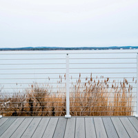 Balustrade en fil métallique HIMOWAY, main courante montée sur le dessus, garde-corps pour terrasse, balcon, clôture extérieure, garde-corps en câble