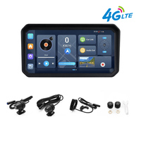 Sistema de Navegación GPS 4G LTE para Motocicleta, Pantalla Inalámbrica de 6 Pulgadas, Carplay Android 14, Cámara de Doble Lente Delantera y Trasera HD 1080P