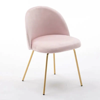 Chaise de salle à manger rembourrée en lin de style mid-century, chaise d'appoint portable en tissu avec pieds en métal pour café, hôtel, maison