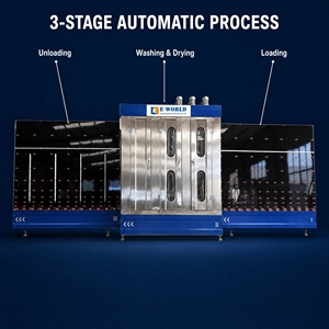Machine automatique de nettoyage du verre avec fonction de séchage, processus en 3 étapes pour ligne de production de verre plat - Product Image 3